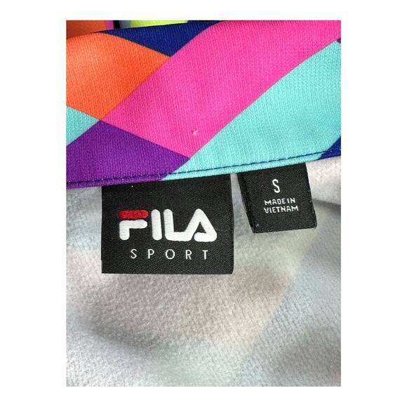 Fila Sport Jacket Womens Small 1/4 Zip Pullover Top‎ Bright Multi Gym Activewear - Picture 7 of 8